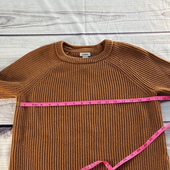L.L. Bean Light Brown Knit Sweater Vintage style  100% Cotton Preppy Cozy Top - Picture 7 of 11
